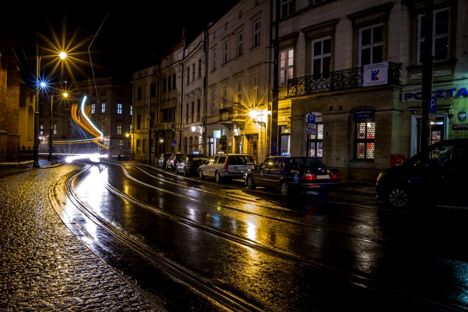 Krakow Streets By Night Poland photo
