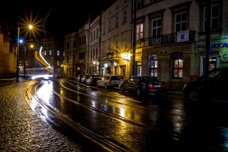 Krakow Streets By Night Poland