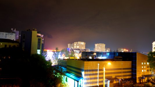 Urban Skyline At Night photo