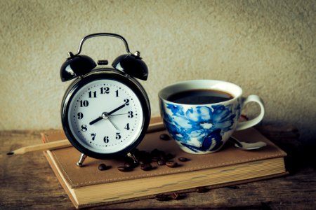 Alarm Clock With Coffee Cup photo