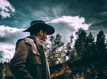Cowboy On Meadow