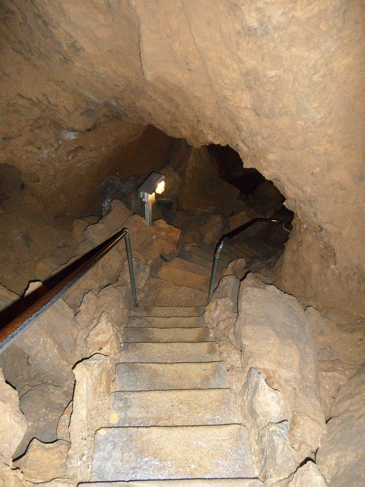 Deep vertical cave of laichingen rock
