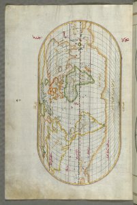 Illuminated Manuscript Map Of The World From Book On Navigation Walters Art Museum Ms W658 Fol 41a
