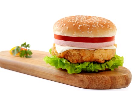 Meat Burger On Brown Oval Board