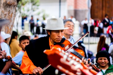 Man Playing The Violin On The Street