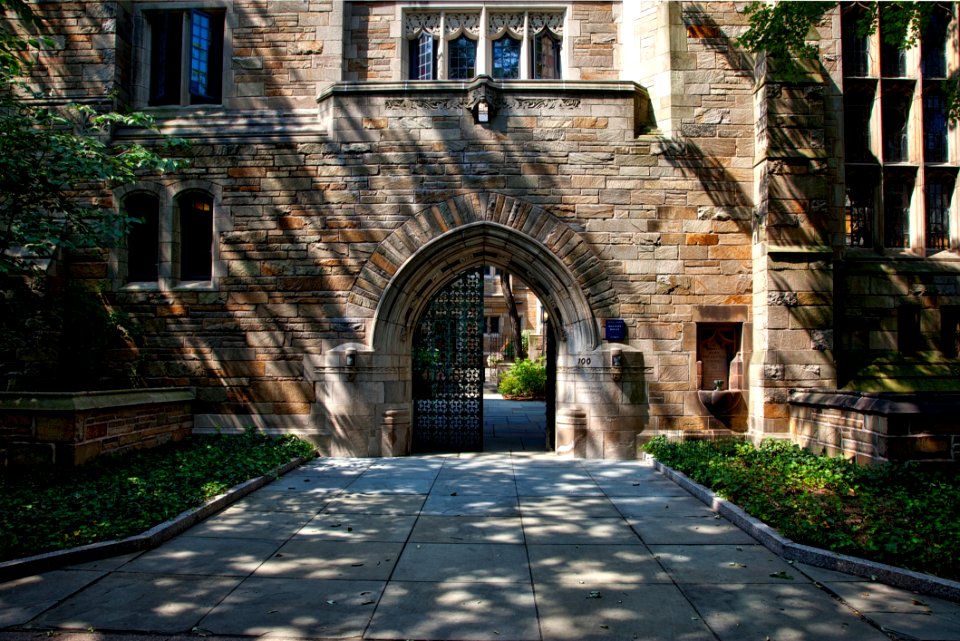 Steel Gate Of Brown Brick Building