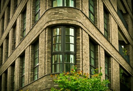 Black Wooden Frame Glass Window Building photo