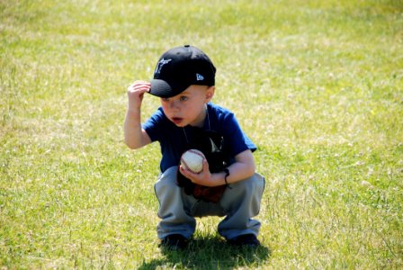 Boy In Blue Crew Neck T Shirt On Green Grass During Daytime