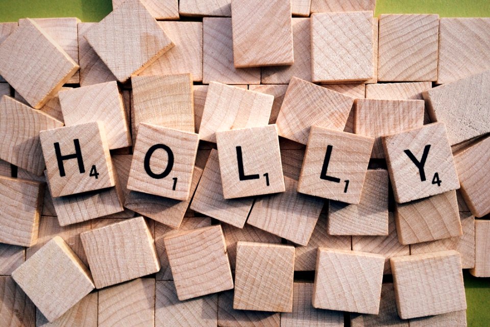 Name Holly In Wooden Cubes
