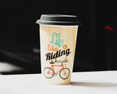 Coffee Cup With Bike Illustration