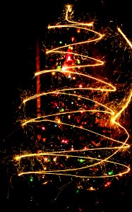Christmas Tree And Sparklers