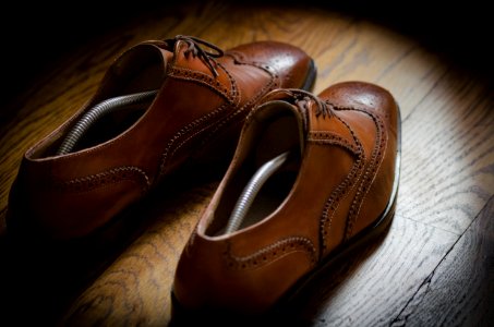 Brown Leather Brogue Shoes photo