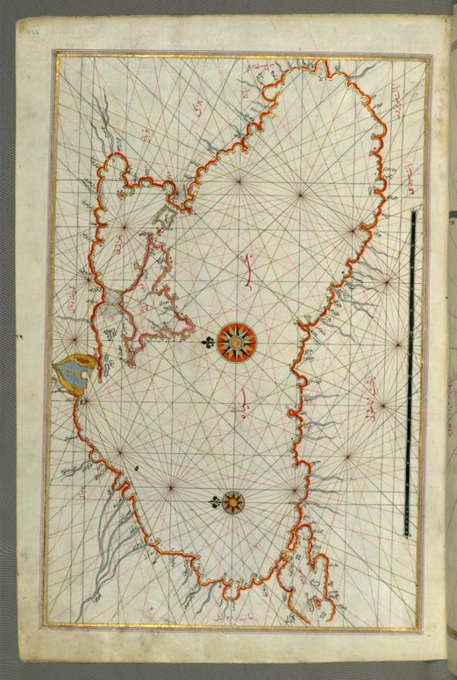 Illuminated Manuscript Map Of The Black Sea Coastline From Book On Navigation Walters Art Museum Ms W658 Fol373a