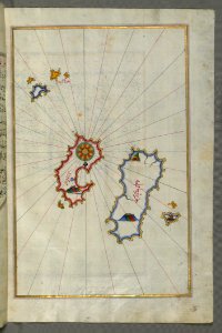 Illuminated Manuscript Map Of The Aloneses (amla) From Book On Navigation Walters Art Museum Ms W658 Fol364b