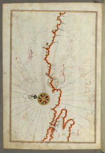 Illuminated Manuscript Map Of The Coast Of The Black Sea From Istanbul To Geresun From Book On Navigation Walters Art Museum Ms