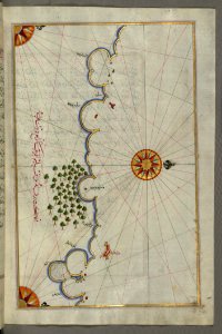 Illuminated Manuscript Map Of The Egyptian Coast From Salūm East From Book On Navigation Walters Art Museum Ms W658 Fol297b