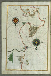 Illuminated Manuscript Map Of The Eastern Mediterranean Coast With The City Of Tyre (Ṣūr) (Lebanon) From B