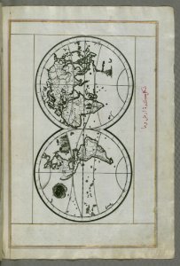 Illuminated Manuscript World Map In A Double Hemisphere From Book On Navigation Walters Art Museum Ms W658 Fol 40b