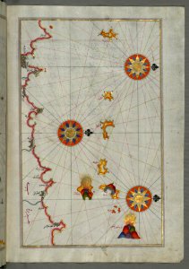 Illuminated Manuscript Map Of The Northern Coast Of Sicily (here Called The Island Of Messina Mesīne) From Milazzo amp