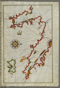 Illuminated Manuscript The Peloponnese (Morea Mora) Peninsula With The Island Of Kythira (Cerigo oke) And