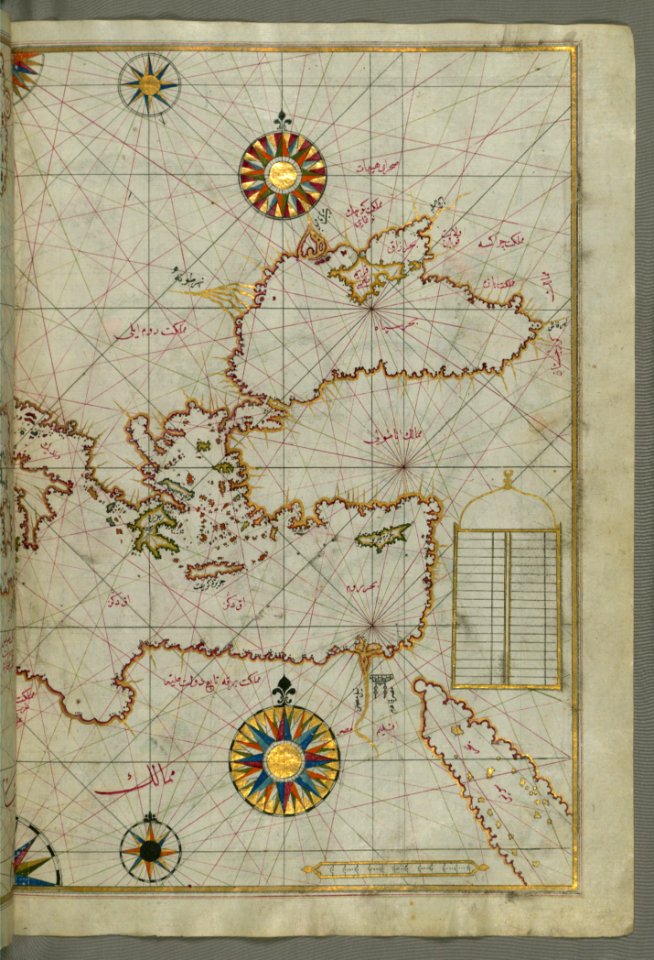 Map Of The Eastern Mediterranean Aegean And The Black Sea From Book On Navigation Walters Art Museum Ms W658 Fol63b