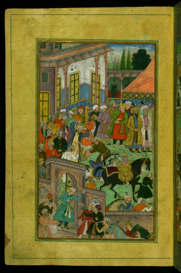 An Awards Ceremony In The Sultan Ibrāhīms Court Before Being Sent On An Expedition To Sambhal From Illuminated Manuscript Ba