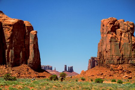 Rock Formations In Desert Landscape photo