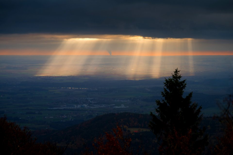 Sun Beams Over Landscape