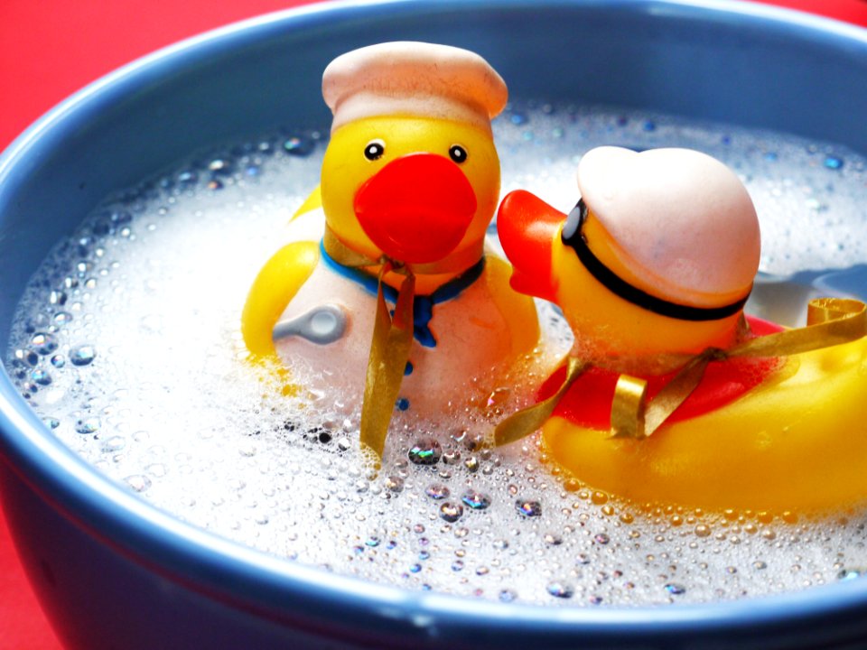 Two Rubber Ducks On Water