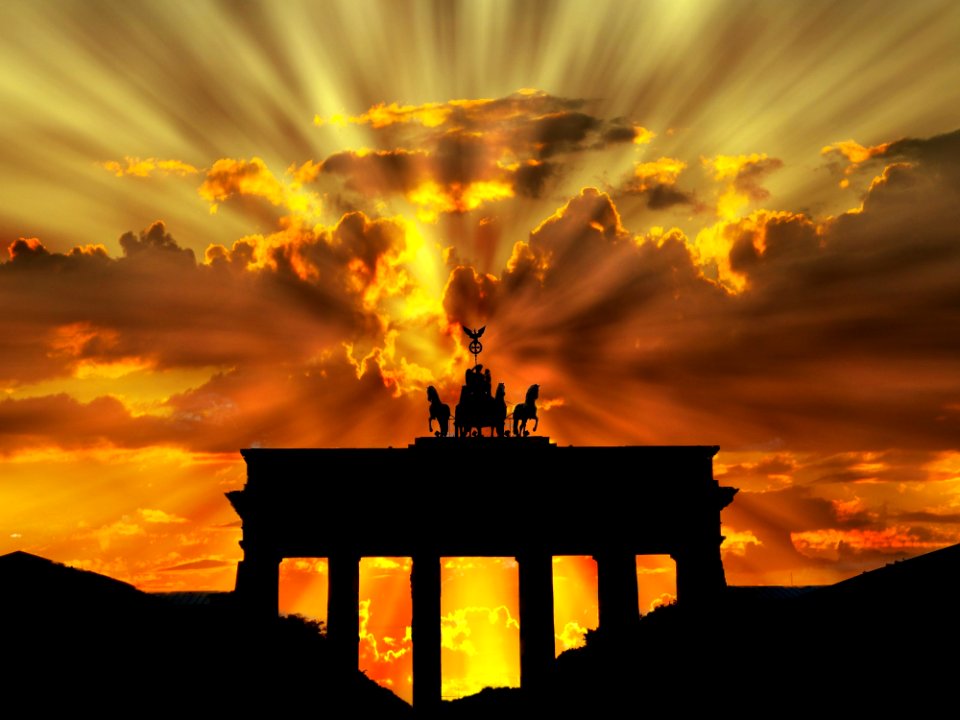 Silhouette Of Horse Under Sunset