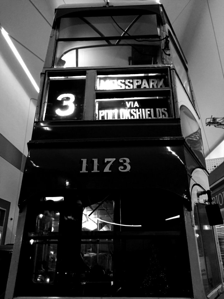 Double Deck Bus In Black And White