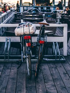 Bicycles Parked Outside Cafe