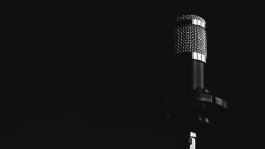 Microphone On Black Background photo
