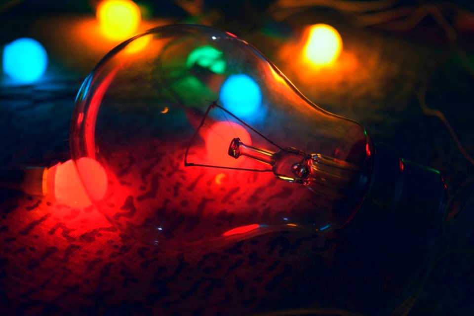 Lightbulb With Colored Lights