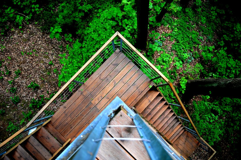 Overhead View Of Stairs On A Rural Building