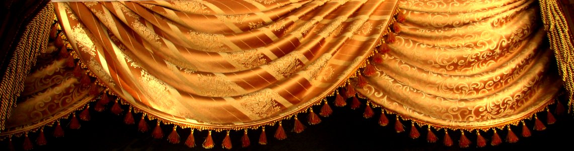 Gold Swag Curtain With Design