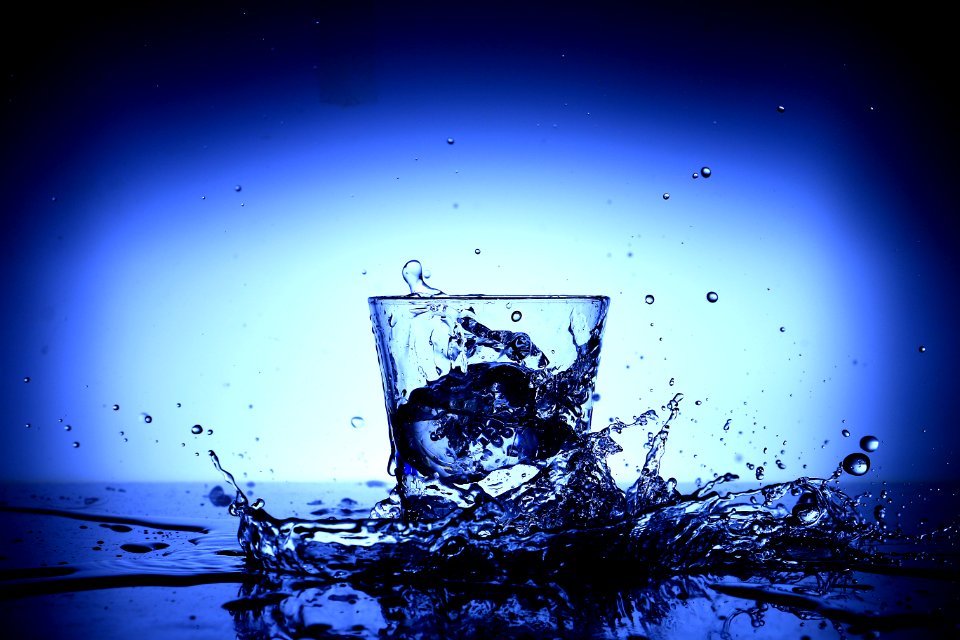 Water Splash Around Glass