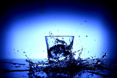 Water Splash Around Glass