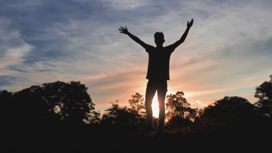 Man At Sunset photo