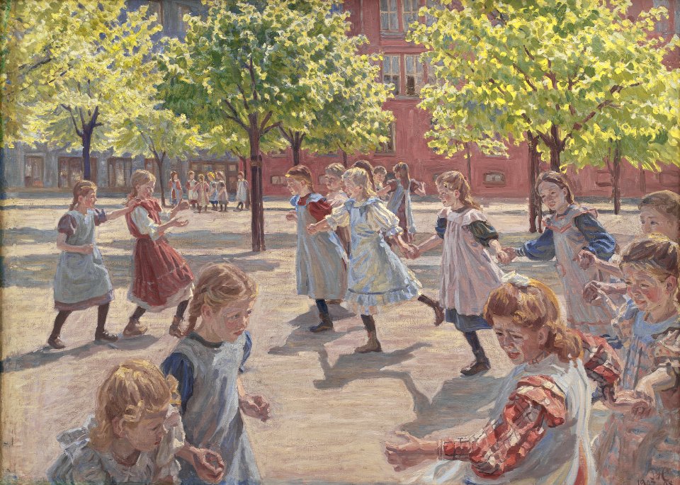 Peter Hansen (1868-1928) Playing Children Enghave Square 1907-08 KMS2075