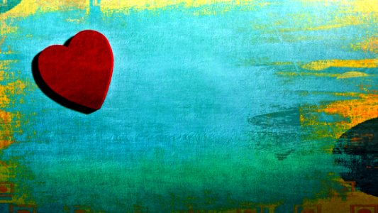 Heart And Green Backdrop