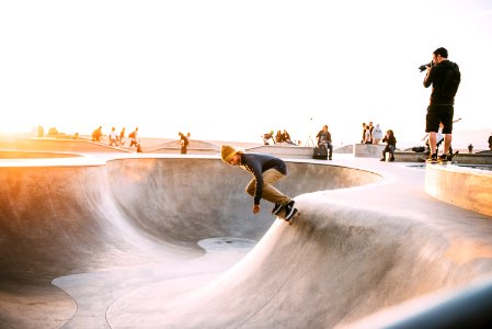 Skateboarders In Skate Park
