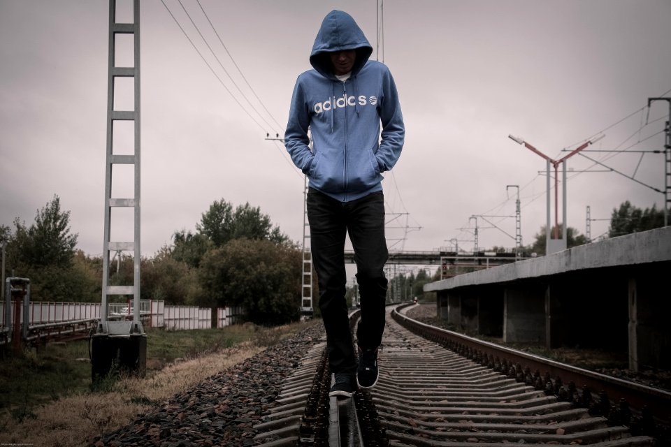 Loneliness Man On Railway