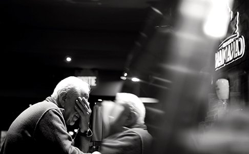 White Haired Man In Jacket With Watch photo