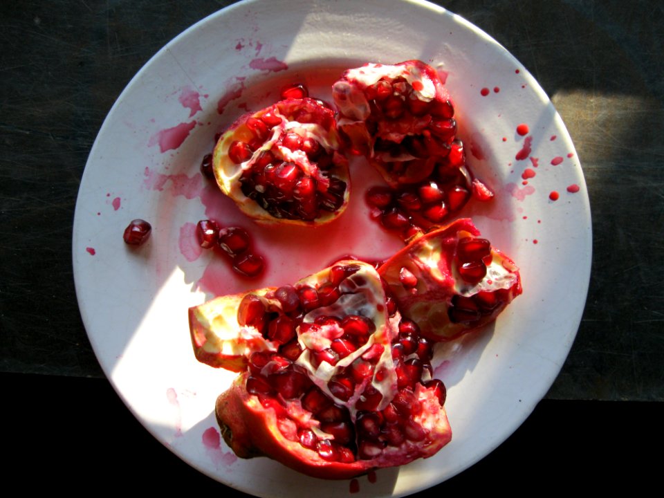 Pomegranate On A Plate