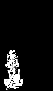 Thinking Woman With Thought Bubble Narrow