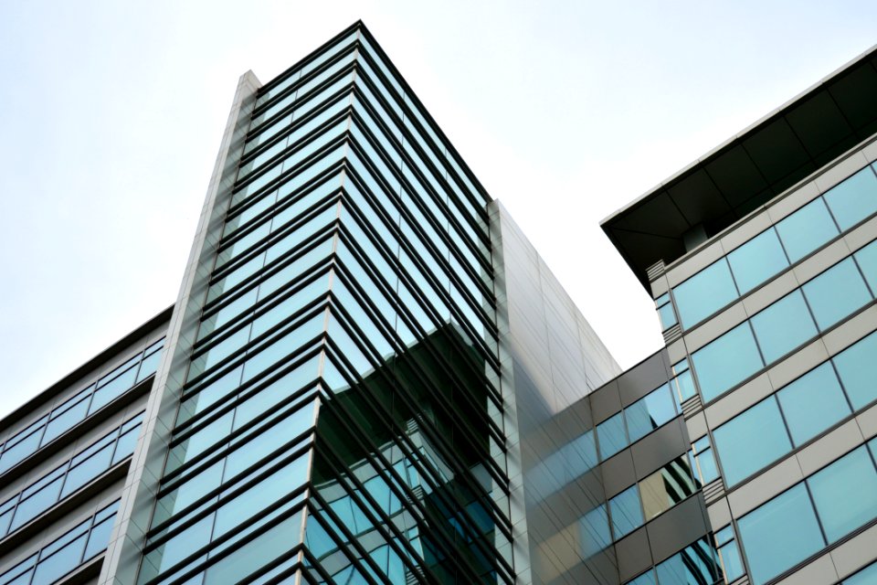 Blue And Black Glass Building Exterior