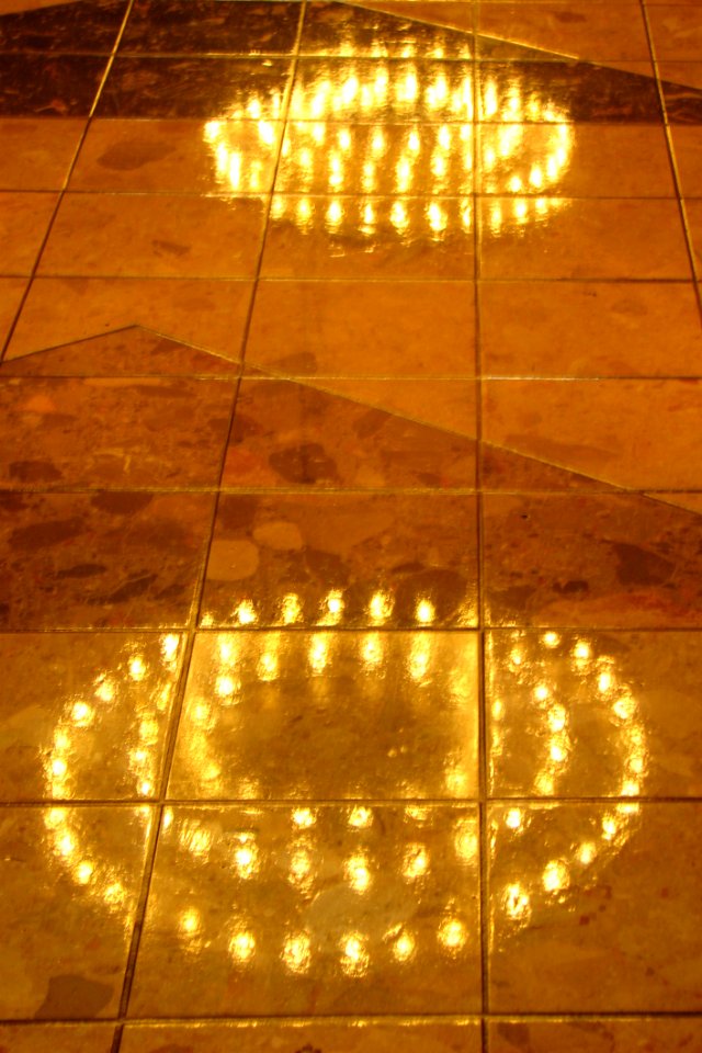 Lights Reflected In Floor