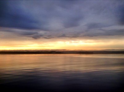 Landscape Of Sunset Over Lake photo