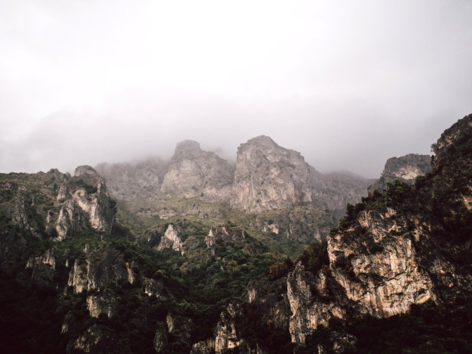 Scenic Mountains In Fog